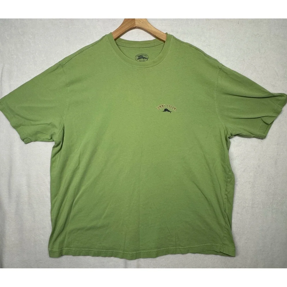 Tommy Bahama Relax Mens XXL‎ Green Marlin Club Graphic T-Shirt Reelin and Dealin